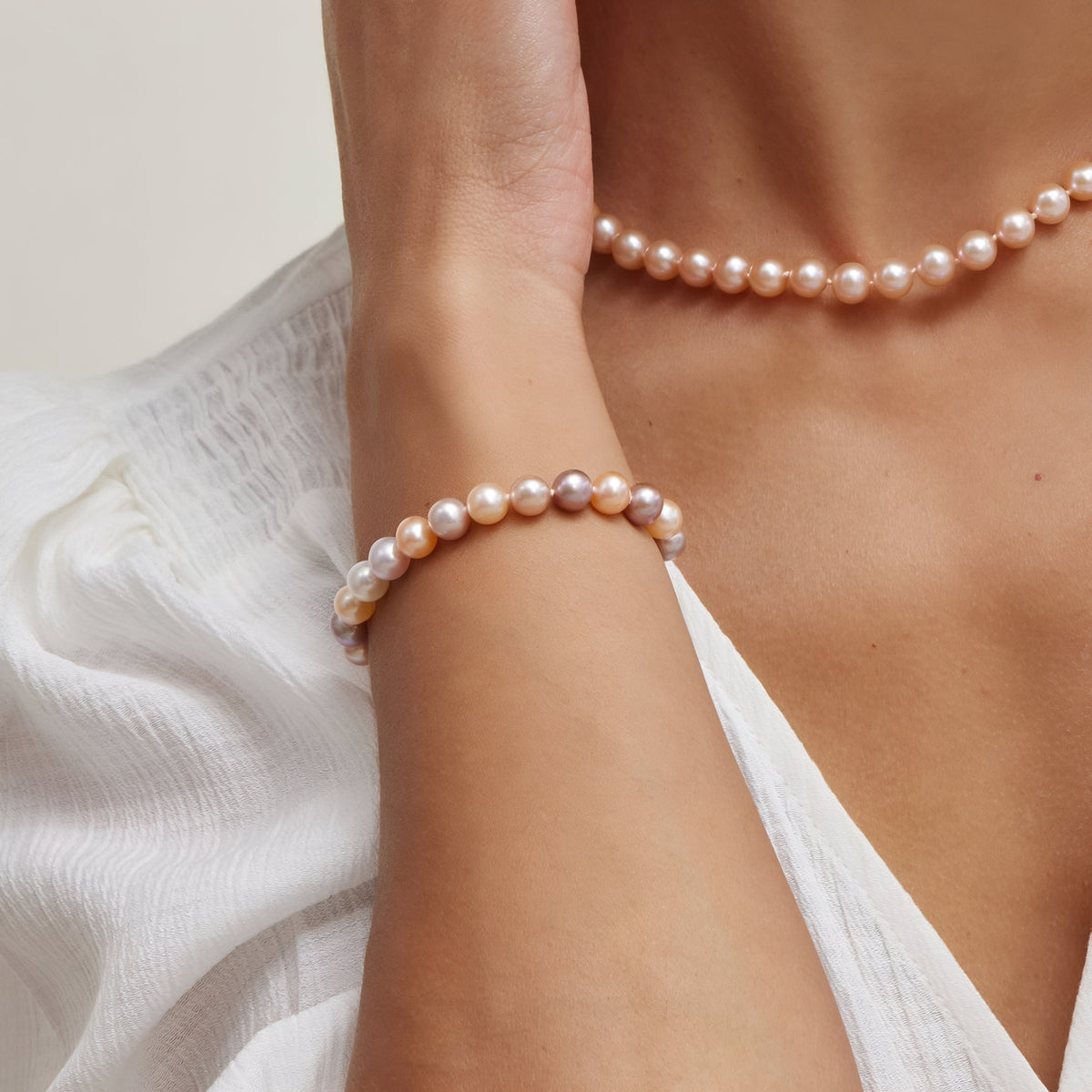 Lavender purple & Pink pearls