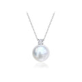 11.0-12.0mm White Freshwater Pearl Dion Pendant in Sterling Silver - AAAAA Quality