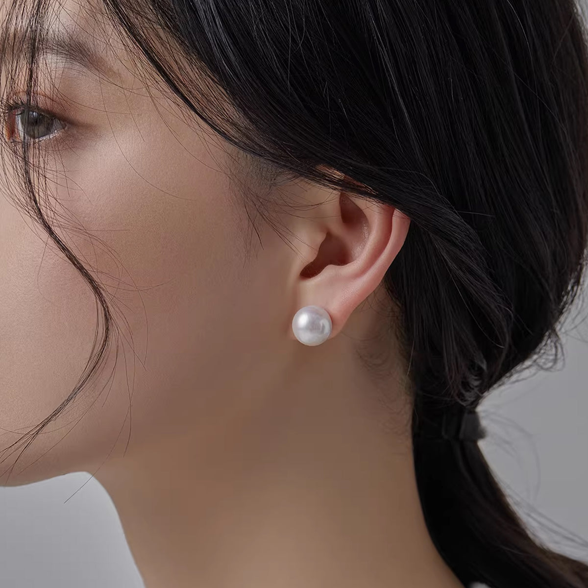 925 Sterling Silver Large Freshwater Edison Pearl Stud Earrings, Fine Jewelry Gift for Women