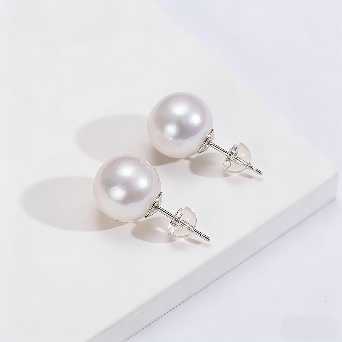 925 Sterling Silver Large Freshwater Edison Pearl Stud Earrings, Fine Jewelry Gift for Women