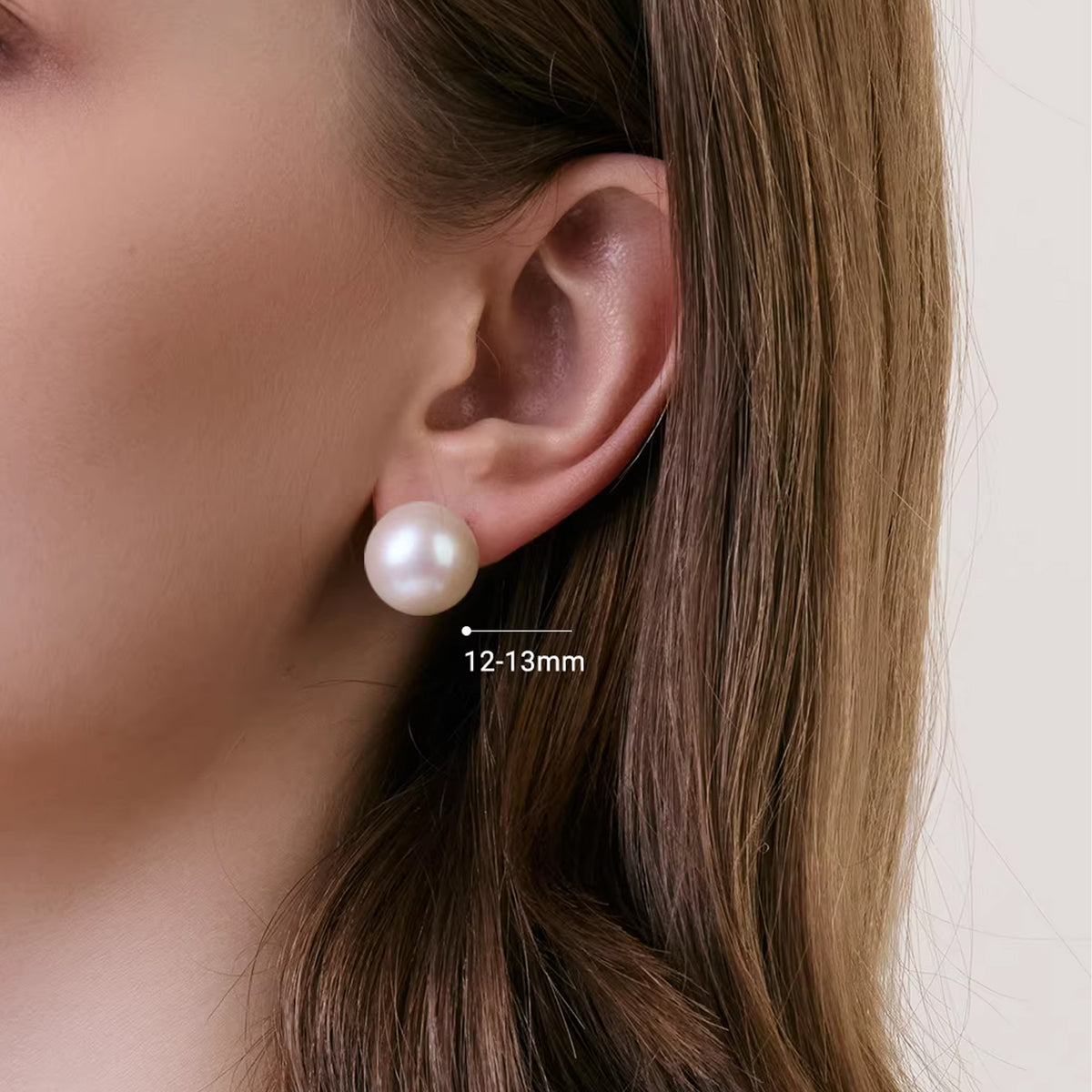 925 Sterling Silver Large Freshwater Edison Pearl Stud Earrings, Fine Jewelry Gift for Women