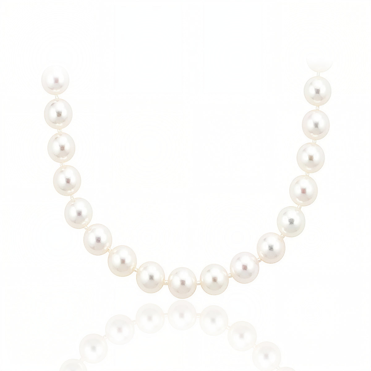 Dainty Elegant 9-10mm Natural Non-Nucleated White Near-Round Threaded Freshwater Pearl Necklace, Female Romantic Birthday Gift for Special Occasions