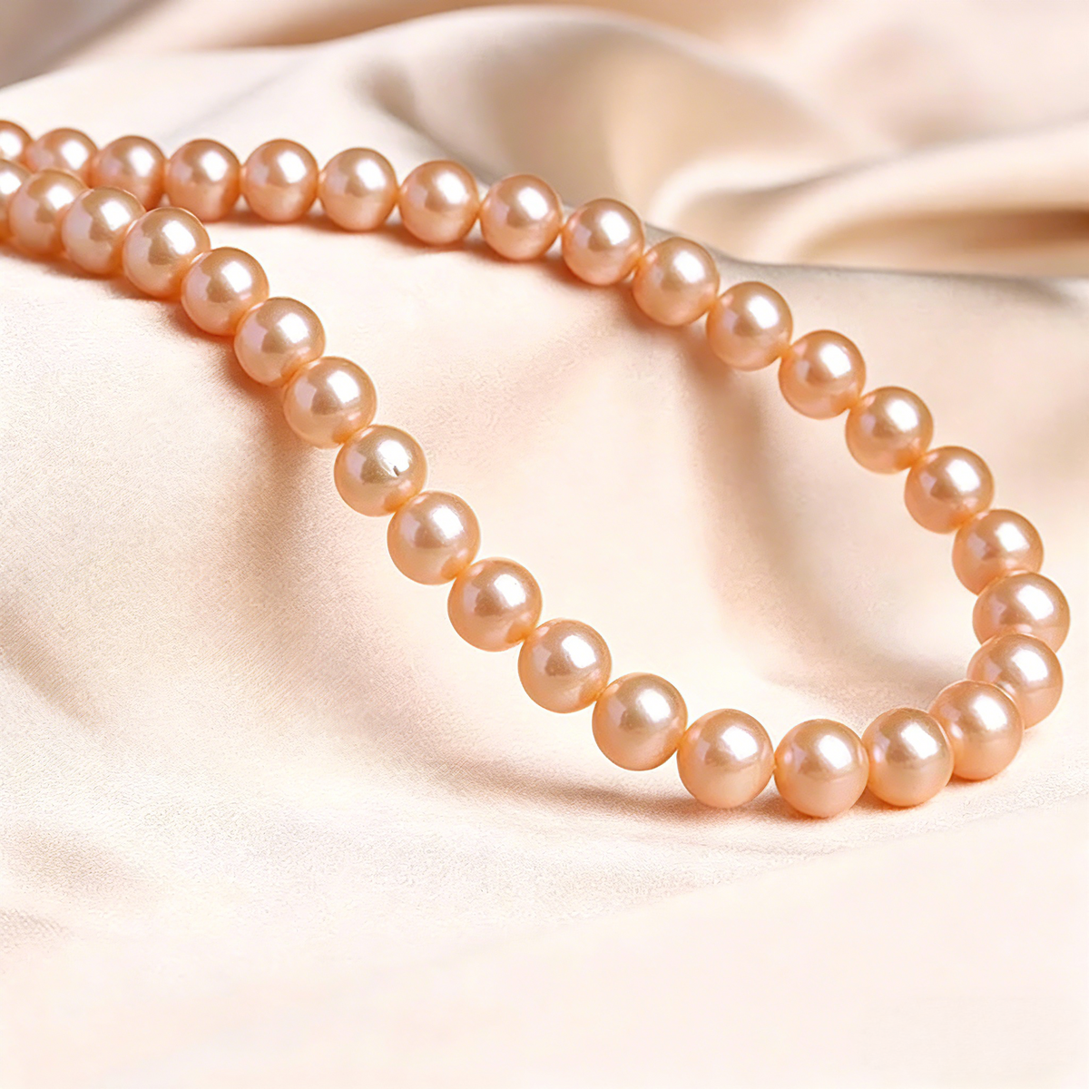 Pink & Orange Natural Freshwater Edison Pearl Necklace | 7-8mm & 3-4mm Gradient Beads