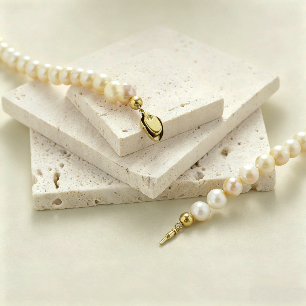 Natural White Non-Nucleated Freshwater Pearl Necklace, Pearls with Natural Golden Flecks, Dainty Layered Jewelry for Women, Gift for Her