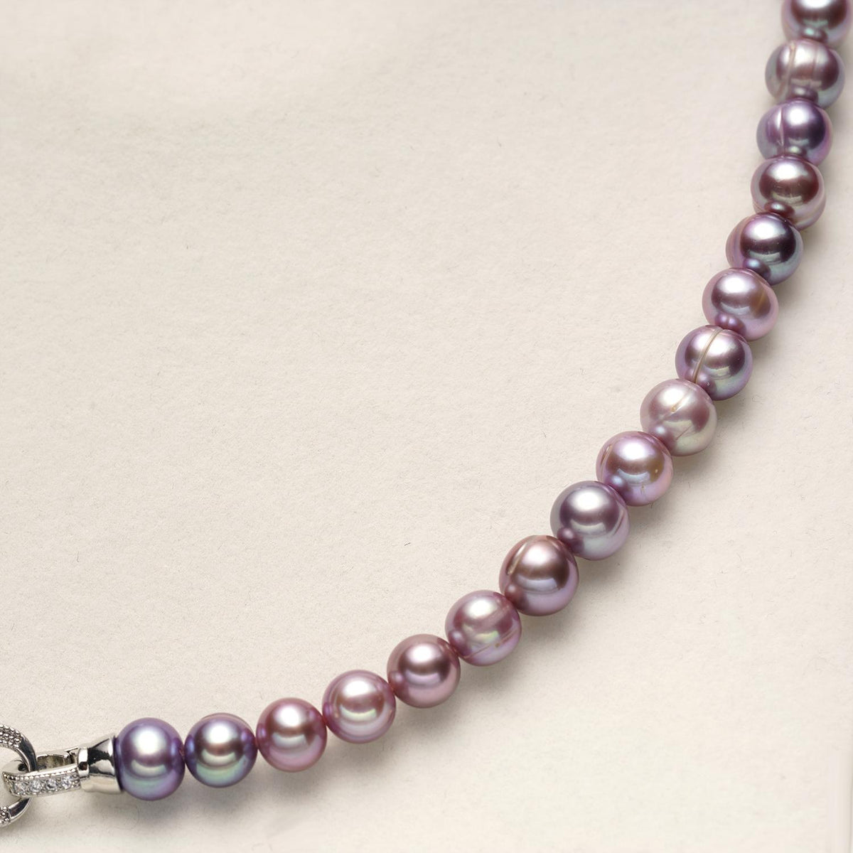 Genuine Iridescent Purple Non-Nucleated Ribbed Baroque Pearl Jewelry Set, 7-8mm Near Round Dainty Pearls, 16, 18 & 20 Inch Necklace Chain, Elegant Gift for Women