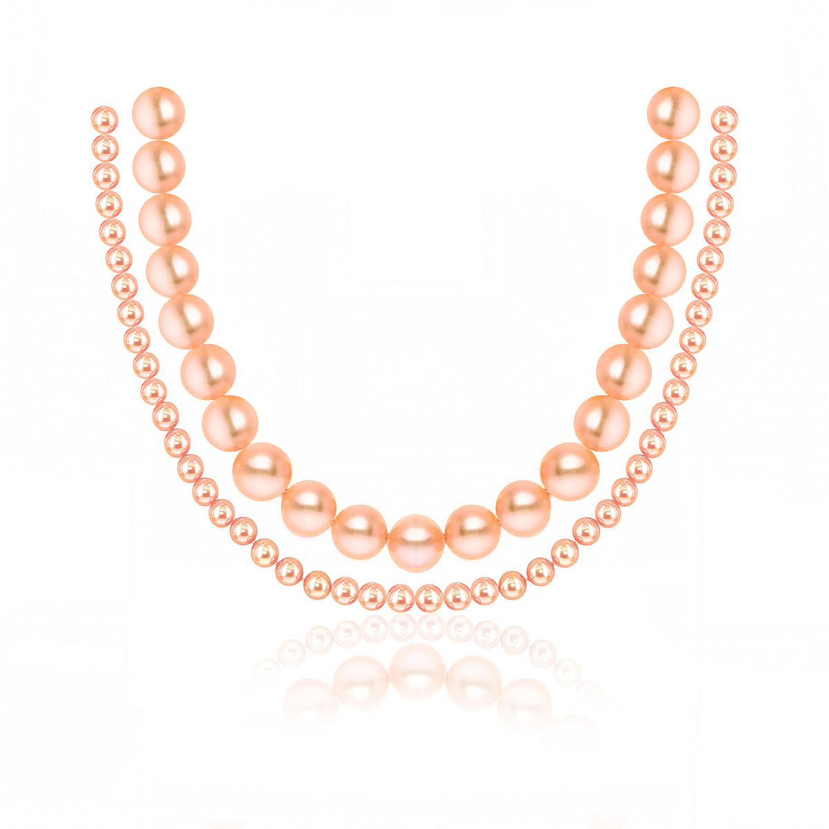 Pink & Orange Natural Freshwater Edison Pearl Necklace | 7-8mm & 3-4mm Gradient Beads