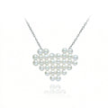S925 Silver Natural Freshwater Pearl Woven Heart Pendant Cute Love Design Jewelry