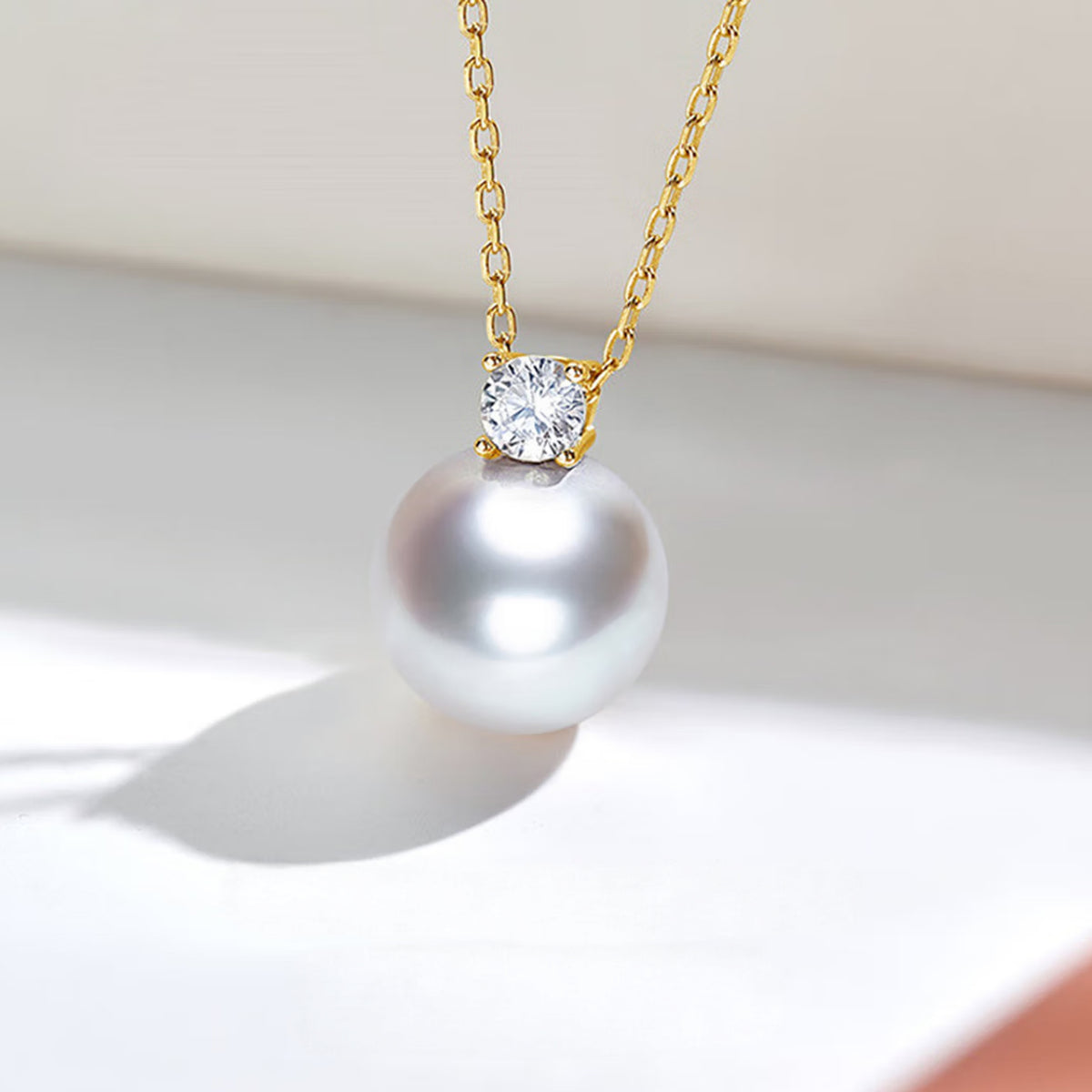 11.0-12.0mm White Freshwater Pearl Dion Pendant in Sterling Silver - AAAAA Quality