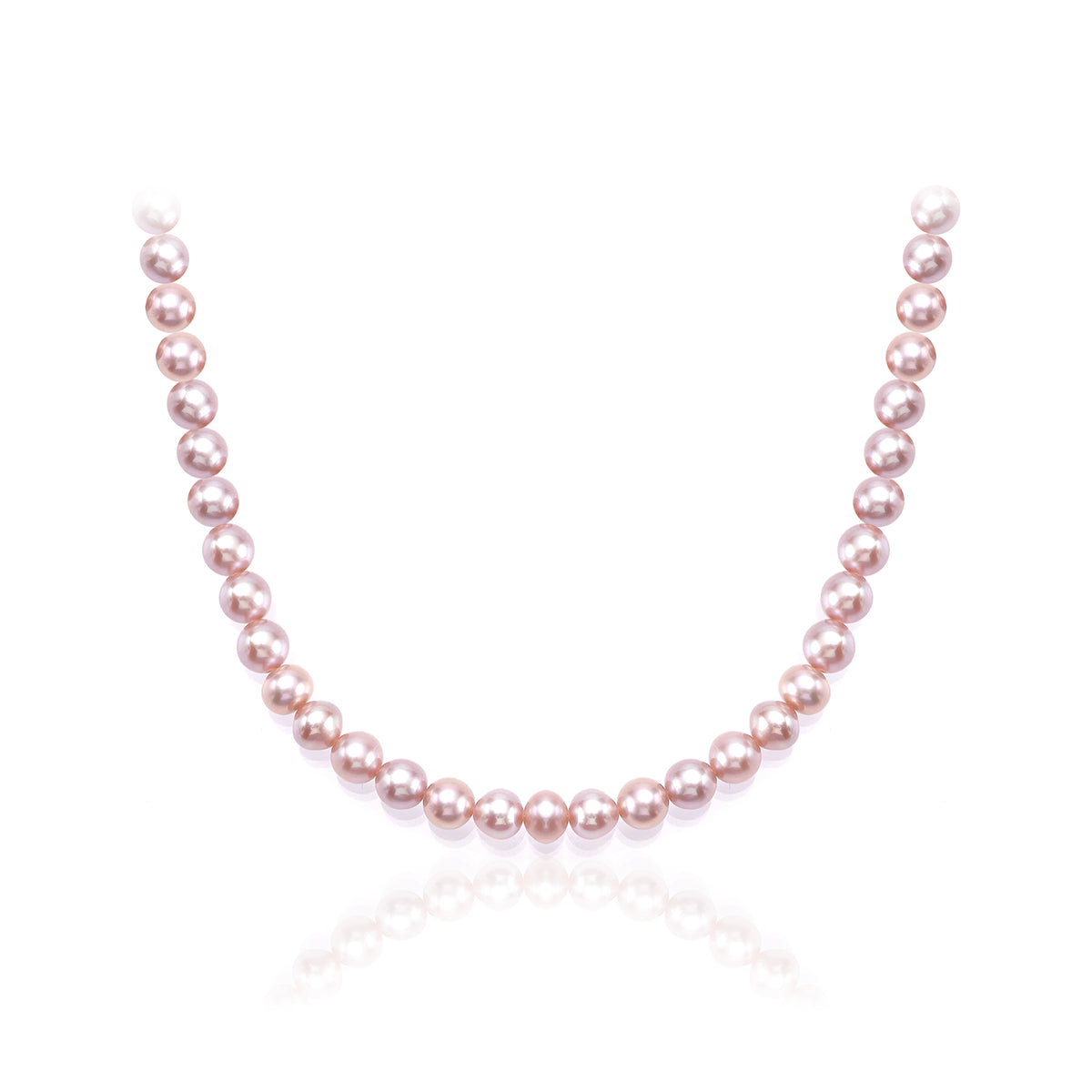 Genuine Iridescent Pink Non-Nucleated Ribbed Baroque Pearl Jewelry Set, 7-8mm Near Round Dainty Pearls, 16, 18 & 20 Inch Necklace Chain, Elegant Gift for Women