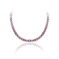 Iridescent Purple Freshwater Pearl Necklace 8-9mm | Romantic Rose Design with Sterling Silver Clasp