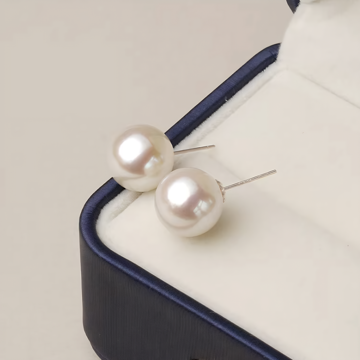 925 Sterling Silver Large Freshwater Edison Pearl Stud Earrings, Fine Jewelry Gift for Women