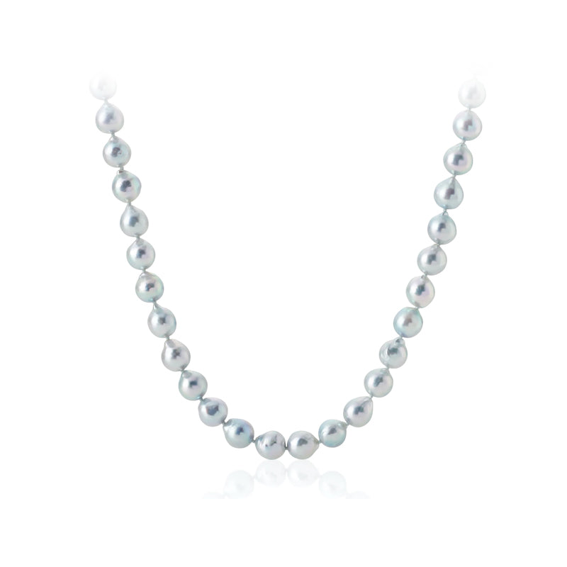 7‑9mm Natural Blue‑Tone Akoya Pearl Necklace