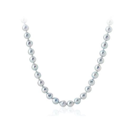 7‑9mm Natural Blue‑Tone Akoya Pearl Necklace
