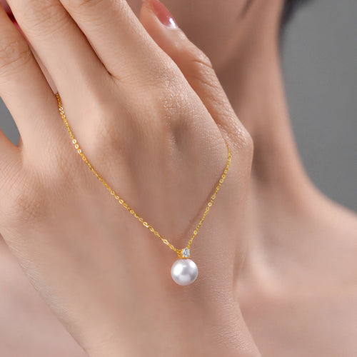 11.0-12.0mm White Freshwater Pearl Dion Pendant in Sterling Silver - AAAAA Quality