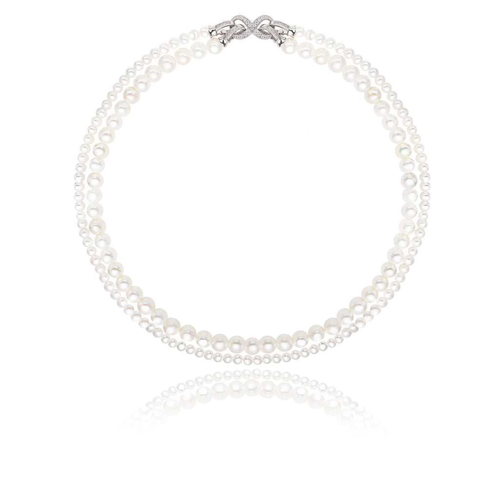 Convertible Double-Strand Natural Freshwater Pearl Necklace – Versatile Multi-Style Fashion Jewelry
